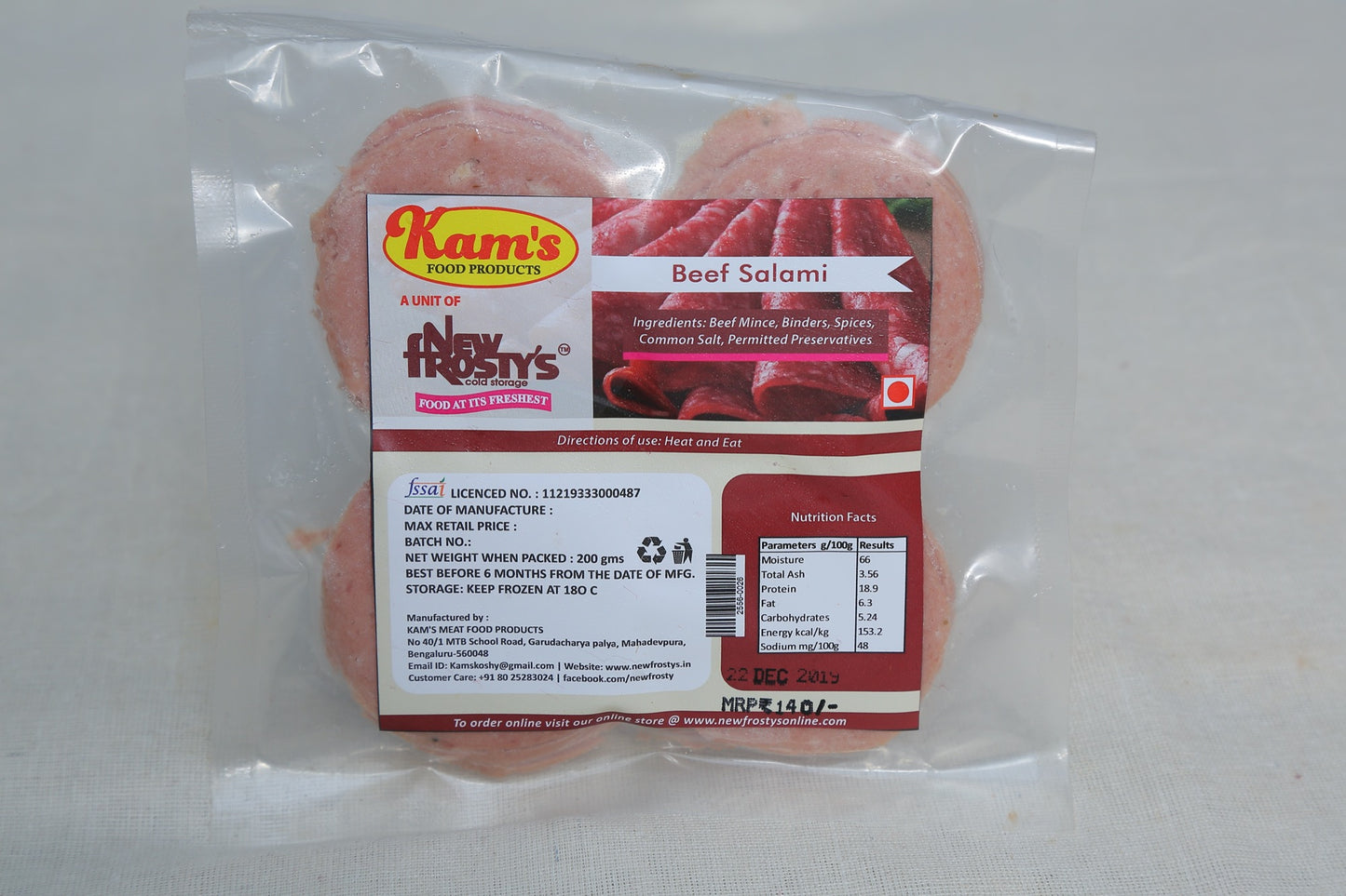 New Frostys BEEF SALAMI 200GM New Frostys BEEF SALAMI 200GM
