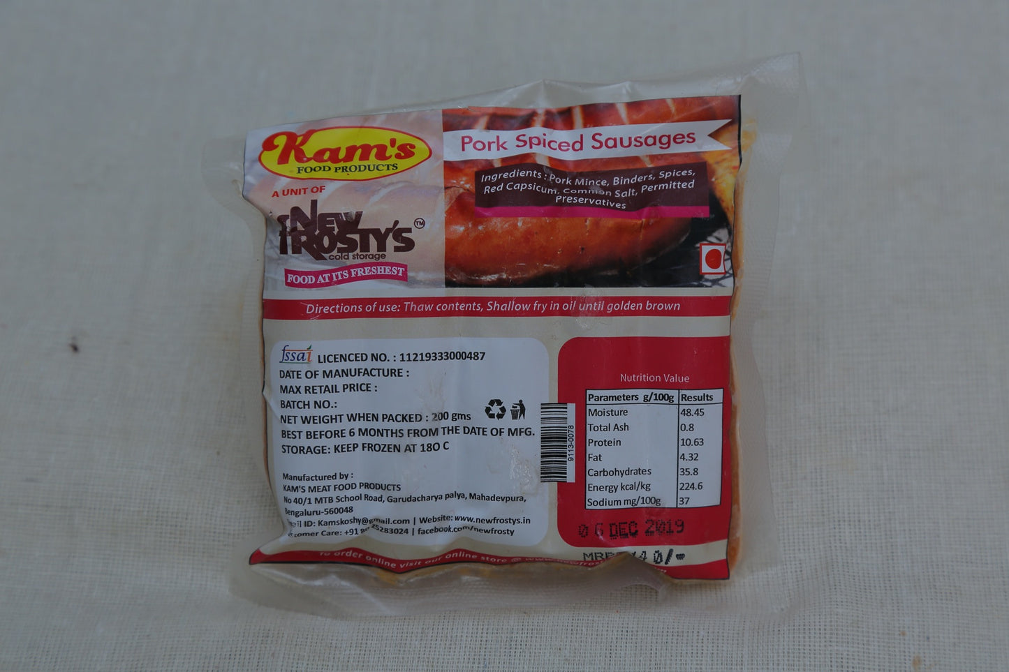 New Frostys Pork Spiced Sausages New Frostys Pork Spiced Sausages