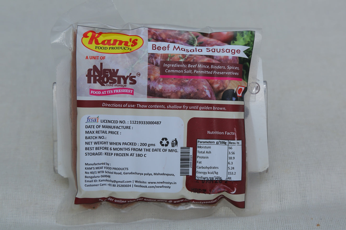 New frostys Beef Masala Sausages