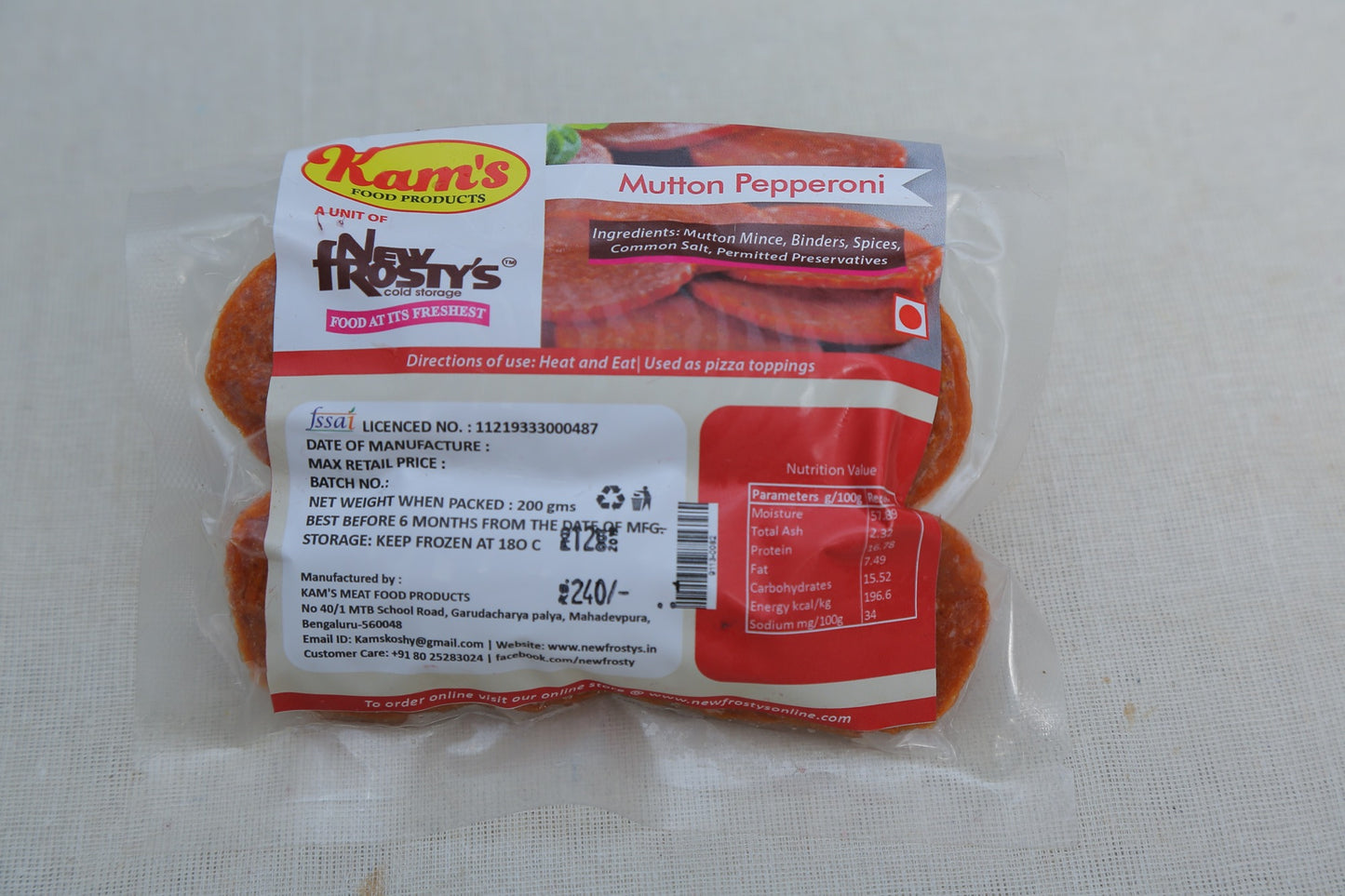 New Frostys Mutton Pepperoni 200gm